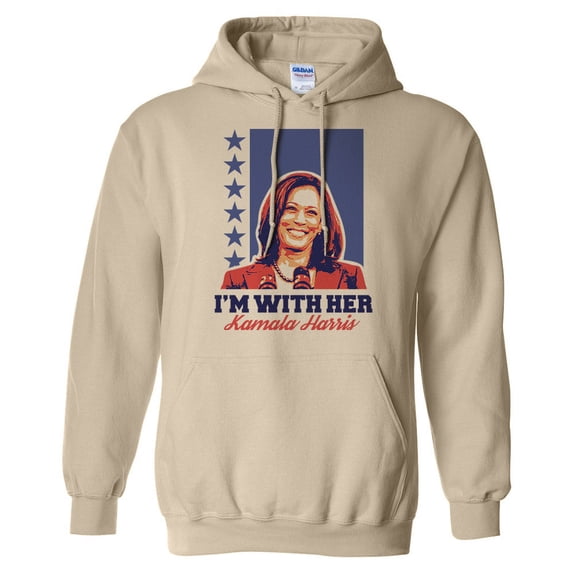 I'm With Her Kamala Hoodie Sweatshirt Unisex 3X-Large Sand