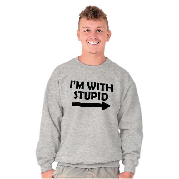 I'm With Stupid Best Friend BFF Goals Sweatshirt for Men or Women Brisco Brands L