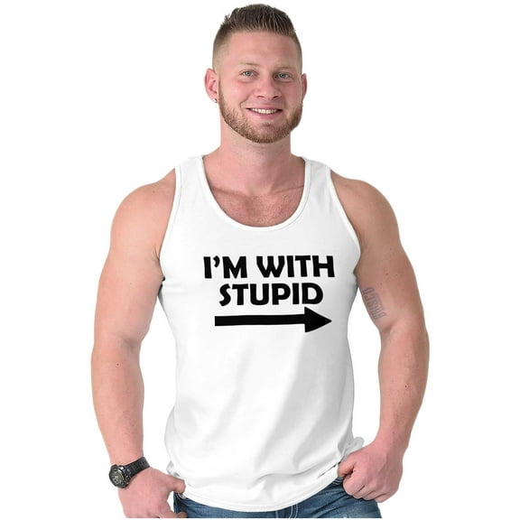 I'm With Stupid Best Friend BFF Goals Tank Top T Shirts Men Women Brisco Brands S