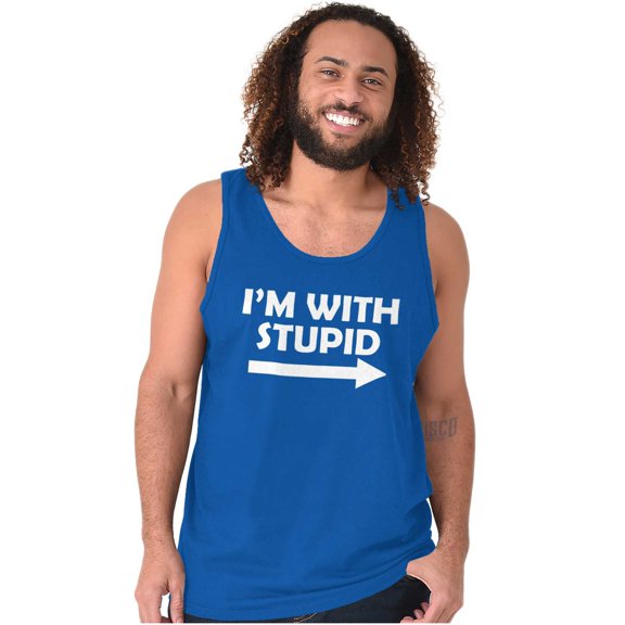 I'm With Stupid Best Friend BFF Goals Plus Size Graphic Tank Top Brisco Brands 2X