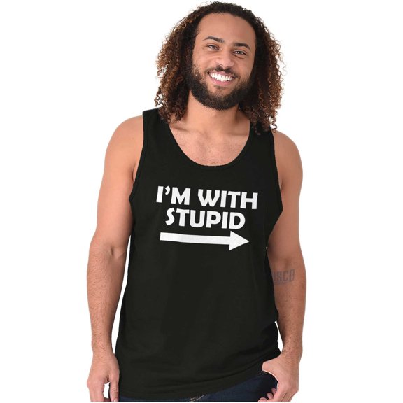 I'm With Stupid Best Friend BFF Goals Plus Size Graphic Tank Top Brisco Brands 3X