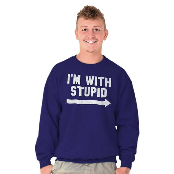 I'm With Stupid Classic Rude Insult Unisex Plus Size Sweatshirt Brisco Brands 3X