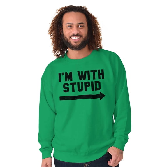 I'm With Stupid Classic Rude Insult Unisex Plus Fleece Graphic Sweatshirt Brisco Brands 5X