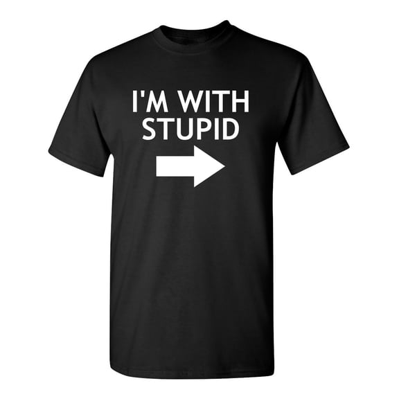I'm With Stupid Sarcastic Humor Graphic Novelty Funny Youth T Shirt