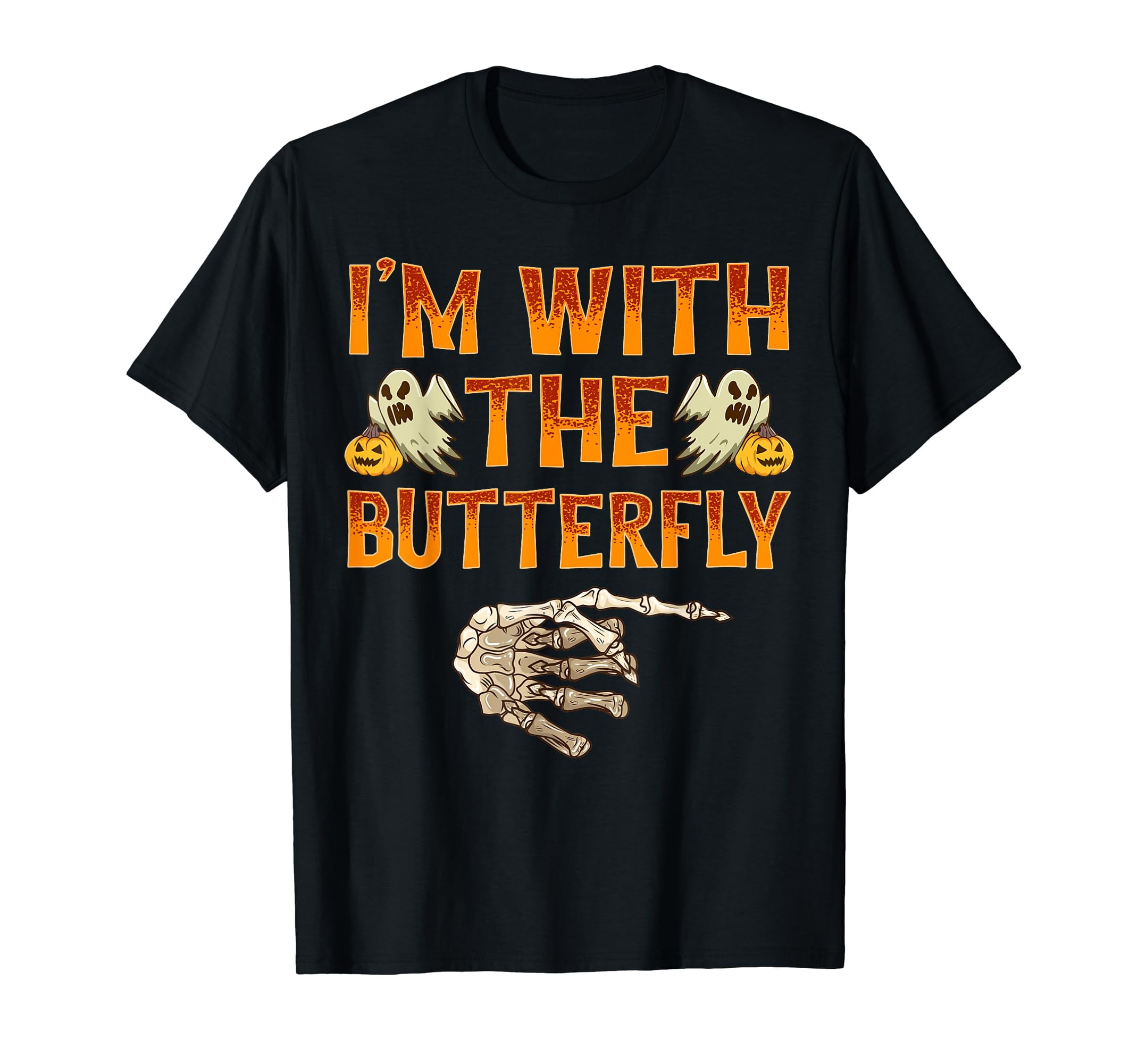 I'm With The Butterfly Shirt Costume Funny Halloween Couple TShirt
