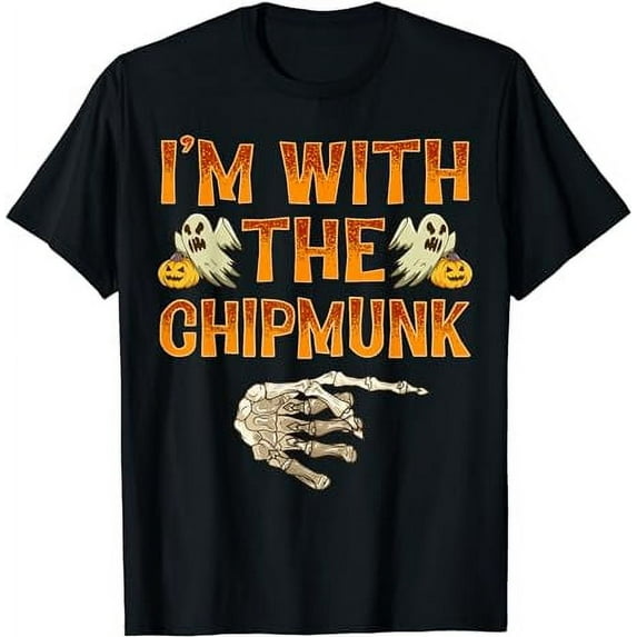 I'm With The Chipmunk Shirt Costume Funny Halloween Couple T-Shirt