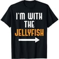 thumbnail image 1 of I'm With The Jellyfish Shirt Costume Funny Halloween Couple T-ShirtMen and women, White Black T-shirt, size: Extra large S-1111XL, 1 of 4