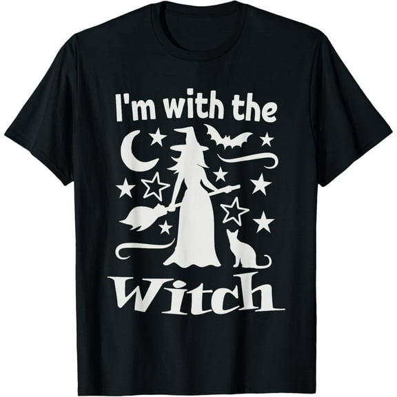 I'm With The Witch Funny Matching Halloween Witches Costume T-Shirt