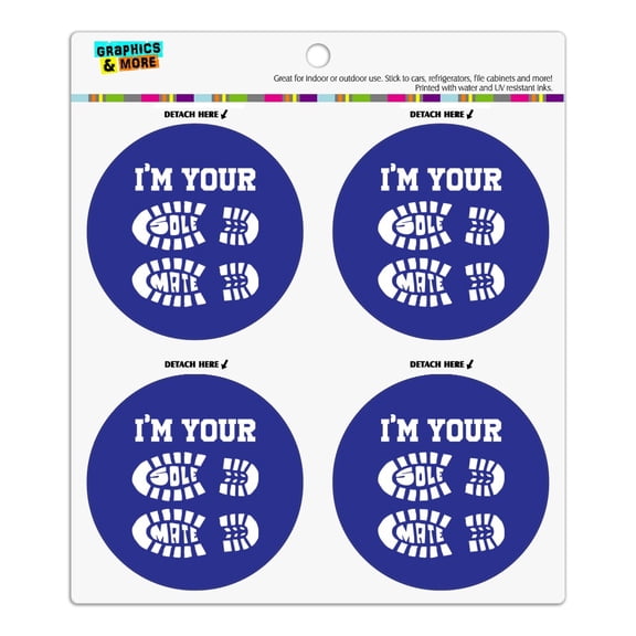 I'm Your Soul Sole Mate Refrigerator Fridge Locker Vinyl Circle Magnet Set