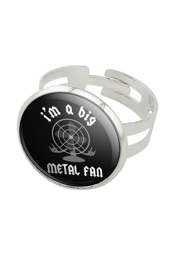 I'm a Big Metal Fan Rock Roll Funny Humor Silver Plated Adjustable Novelty Ring