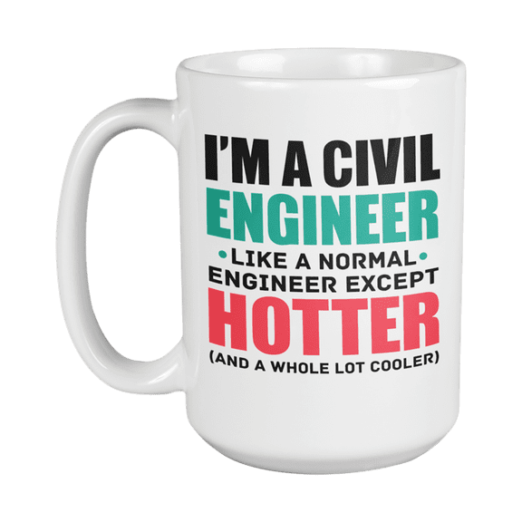 I'm a Civil Engineer, Funny Engineering Jokes or Quotes Coffee & Tea Gift Mug (15oz)