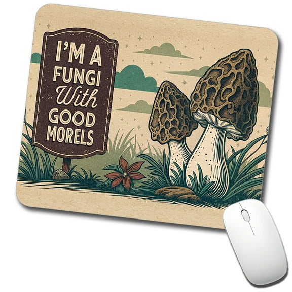 I'm a Fungi Fun Guy with Good Morels Morals Funny Mouse Pad Low Profile Gaming Mat