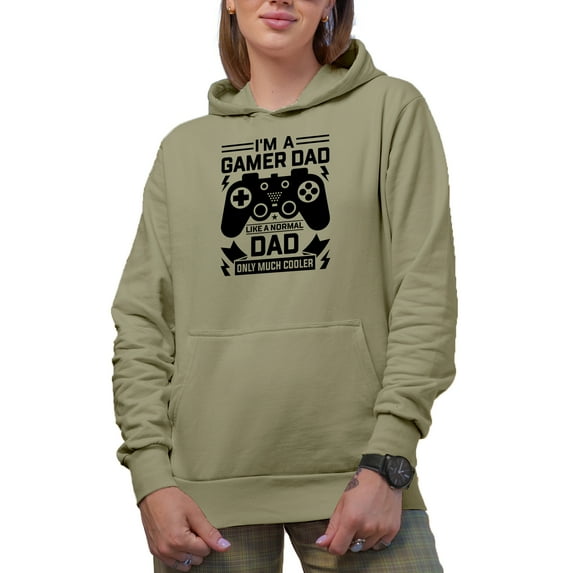 I'm a Gamer Dad, Like a Normal Dad Only Much Cooler, Sand Hooded Sweatshirt or Hoodie, XL