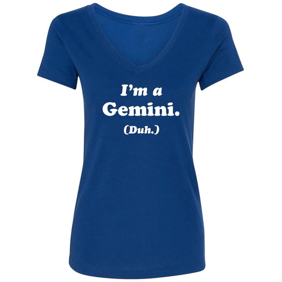 I'm a Gemini. (Duh.) Womens V-Neck T-Shirt