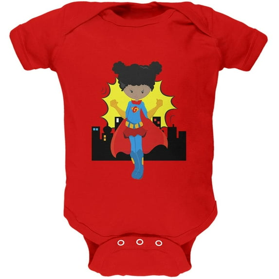 I'm a Girl What's Your Super Power Soft Baby One Piece Red 0-3 M