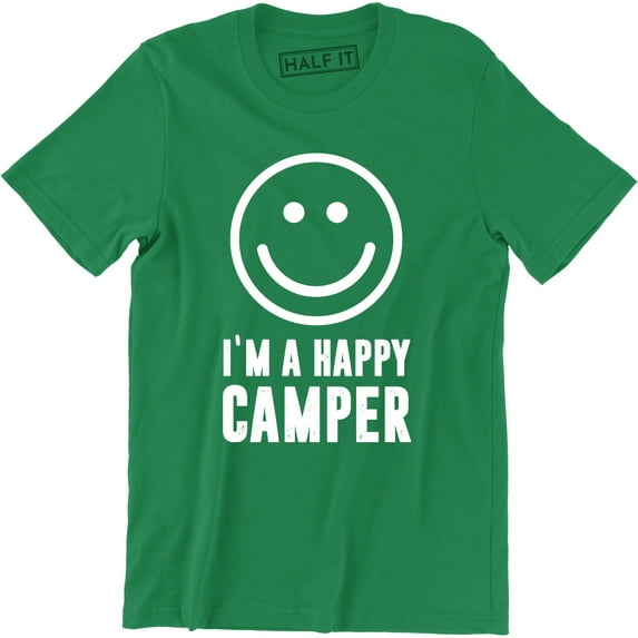 I'm a Happy Camper Smile Face Family Vacation Men Tourism Camping Travel T-Shirt