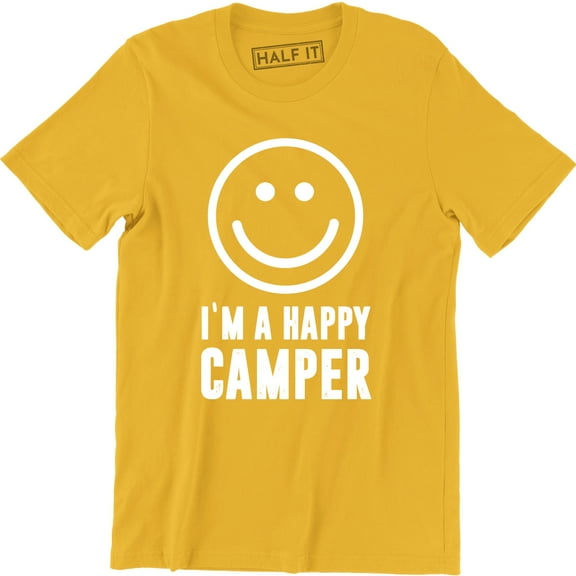 I'm a Happy Camper Smile Face Family Vacation Men Tourism Camping Travel T-Shirt