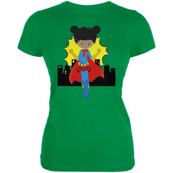 I'm a Mom What's Your Super Power Juniors Soft T Shirt Irish Green SM