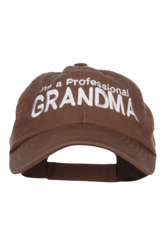 I'm a Professional Grandma Embroidered Low Cap - Brown OSFM
