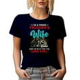 thumbnail image 1 of I'm a Proud Trucker's Wife and I'm In It for the Long Haul - Truck Driver's Spouse, Navy Blue T-Shirt, Medium, 1 of 5