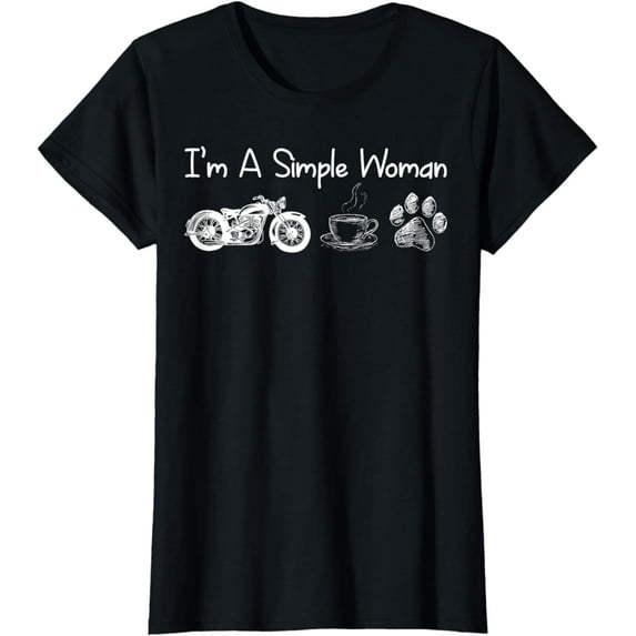 I'm a Simple Woman Motorcycle Coffee Dog T-shirt