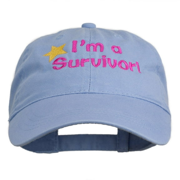 I'm a Survivor Embroidered Washed Cap - Lavender OSFM