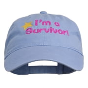 Im a Survivor Embroidered Washed Cap - Lavender OSFM