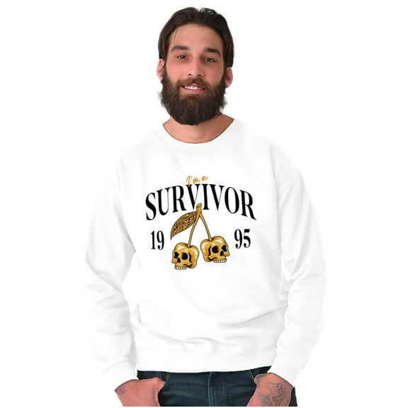 I'm a Survivor Song Skull Cherries Unisex Plus Fleece Graphic Sweatshirt Brisco Brands 3X