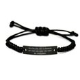 thumbnail image 1 of I'm a Teller. Not a Magician but I Can See. Black Rope Bracelet, Teller Present from Team Leader, Beautiful Engraved Bracelet for Coworkers, 1 of 1