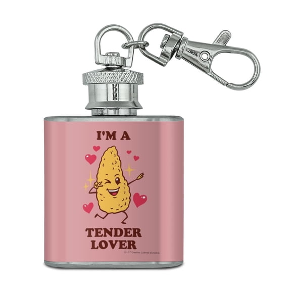 I'm a Tender Lover Chicken Nugget Funny Humor Stainless Steel 1oz Mini Flask Key Chain