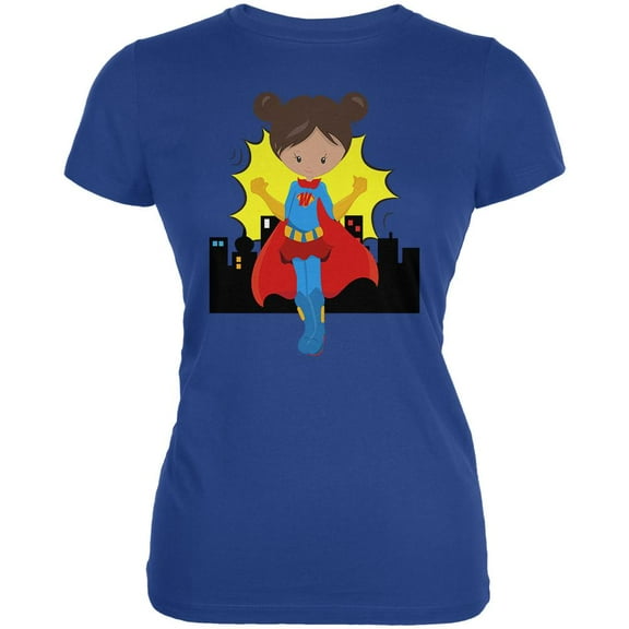 I'm a Woman What's Your Superpower Juniors Soft T Shirt Royal X-LG