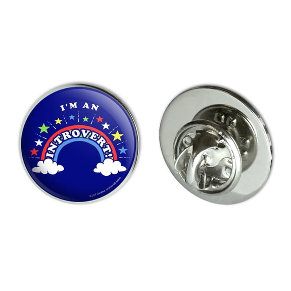 I'm an Introvert Rainbow Funny Humor Metal 0.75" Lapel Hat Pin Tie Tack Pinback
