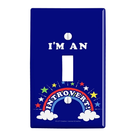 I'm an Introvert Rainbow Funny Humor Plastic Wall Decor Toggle Light Switch Plate Cover
