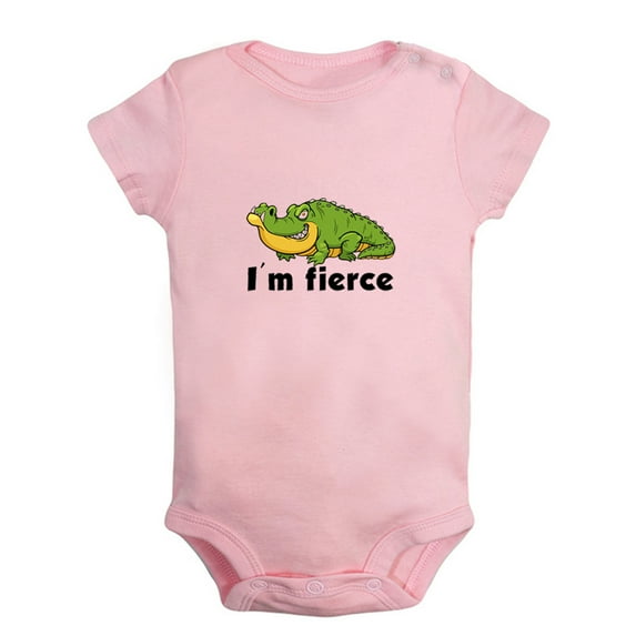 I'm fierce Funny Rompers For Babies, Animal Crocodile Pattern Jumpsuit, Newborn Baby Unisex Bodysuits, Infant Jumpsuits, Toddler 0-24 Months Kids One-Piece Oufits