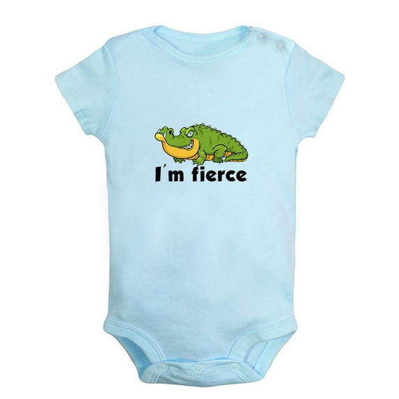 I'm fierce Funny Rompers For Babies, Animal Crocodile Pattern Jumpsuit, Newborn Baby Unisex Bodysuits, Infant Jumpsuits, Toddler 0-24 Months Kids One-Piece Oufits