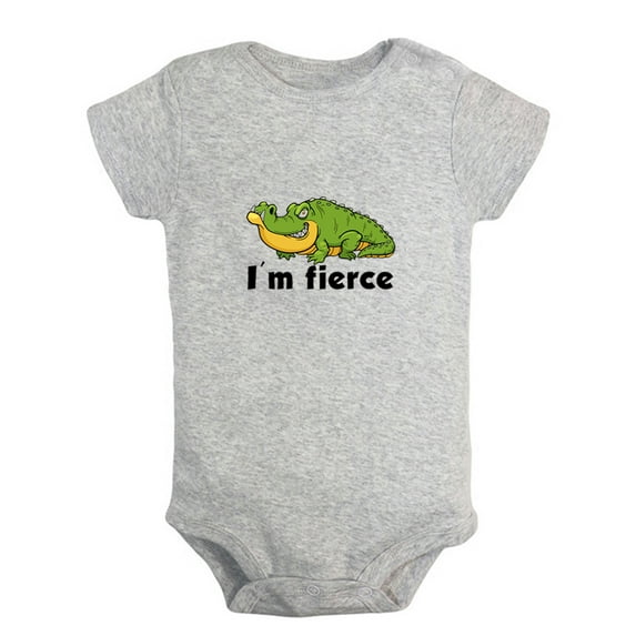 I'm fierce Funny Rompers For Babies, Animal Crocodile Pattern Jumpsuit, Newborn Baby Unisex Bodysuits, Infant Jumpsuits, Toddler 0-24 Months Kids One-Piece Oufits