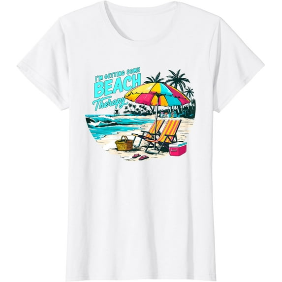 I'm getting some beach therapy, funny humorous beach memes T-Shirt