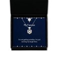 thumbnail image 1 of I'm not getting wrinkles, I'm just earning my laugh. Fiancee Heart Knot Silver Necklace, Brilliant Fiancee Gifts, Jewelry For , , Funny heart knot silver necklace gift unique, One of a kind, Handmade,, 1 of 5