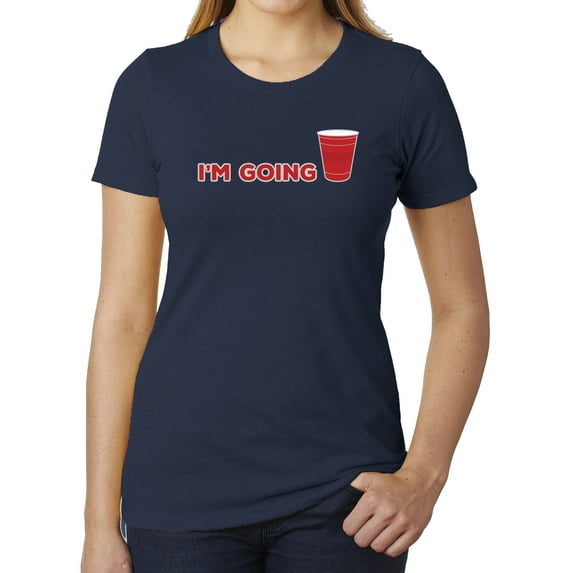 I'm going solo Ladies funny T-shirts, Beer T-shirts, Graphic T-shirts for Women - Heather Navy MH200WFUN S7 M