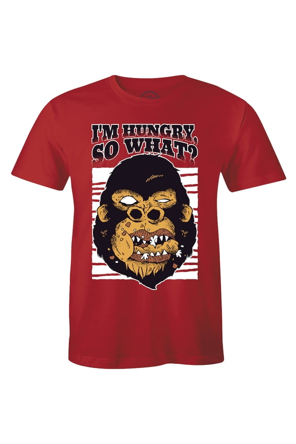 I'm hungry, so what? Gorilla Monkey Head Munching Food Funny Cartoon Men T-Shirt