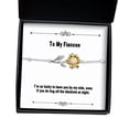 thumbnail image 1 of I'm so lucky to have you by my side, even if you do hog all the. Fiancee Sunflower Bracelet, Best Fiancee Gifts, Jewelry For , , Engagement gifts, Wedding gifts, Gifts for couples, Personalized gifts,, 1 of 5
