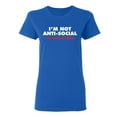 thumbnail image 1 of I'm not Anti-Social I'm Anti-Stupid Sarcastic Novelty Gift Idea Adult Humor Funny Women's Casual Tees, 1 of 3