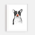 thumbnail image 1 of I'm not your clown - Illustration Dog Humor Black and White Sketch Pop Art Modern Art White Framed Wall Art Print 20 x 30 inches, 1 of 1