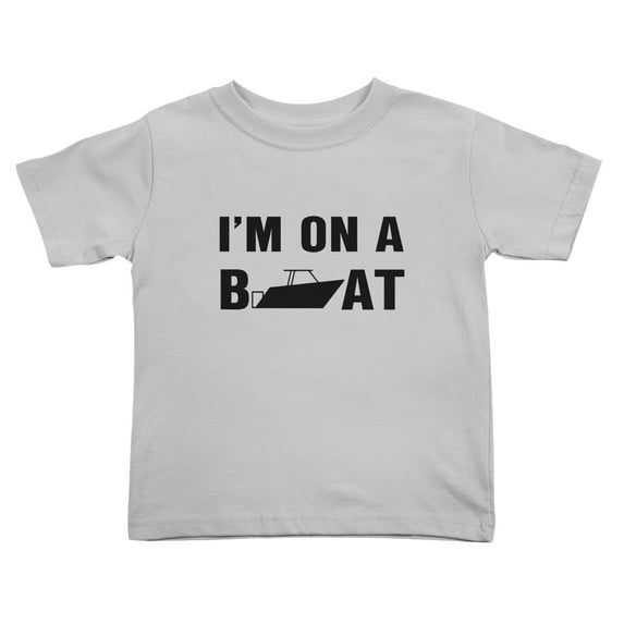 I'm on A Boat Funny Toddler T-Shirts for Boys Girls (Gray, Youth S)