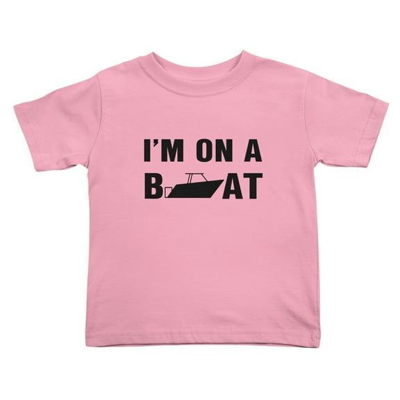 I'm on A Boat Funny Toddler T-Shirts for Boys Girls (Pink, Youth L)