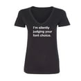 thumbnail image 1 of I'm silently judging your font choice Womens V-Neck T-Shirt, 1 of 2