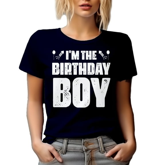 I'm the Birthday Boy - B-day Celebrant, Celebration or Party Themed, Navy Blue T-Shirt, Large