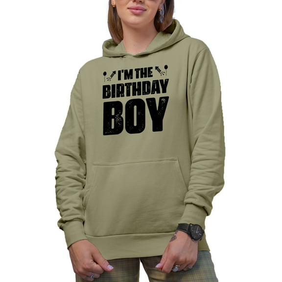 I'm the Birthday Boy, B-day Celebrant or Celebration Themed, Sand Hooded Sweatshirt or Hoodie, Medium