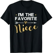 I'm the Favorite Niece - Funny Niece Saying Colored Heart T-Shirt