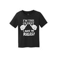 thumbnail image 1 of I'm the Oldest, I Make the Rules Kids Cotton T-Shirt - Jet Black - X-Small, 1 of 1